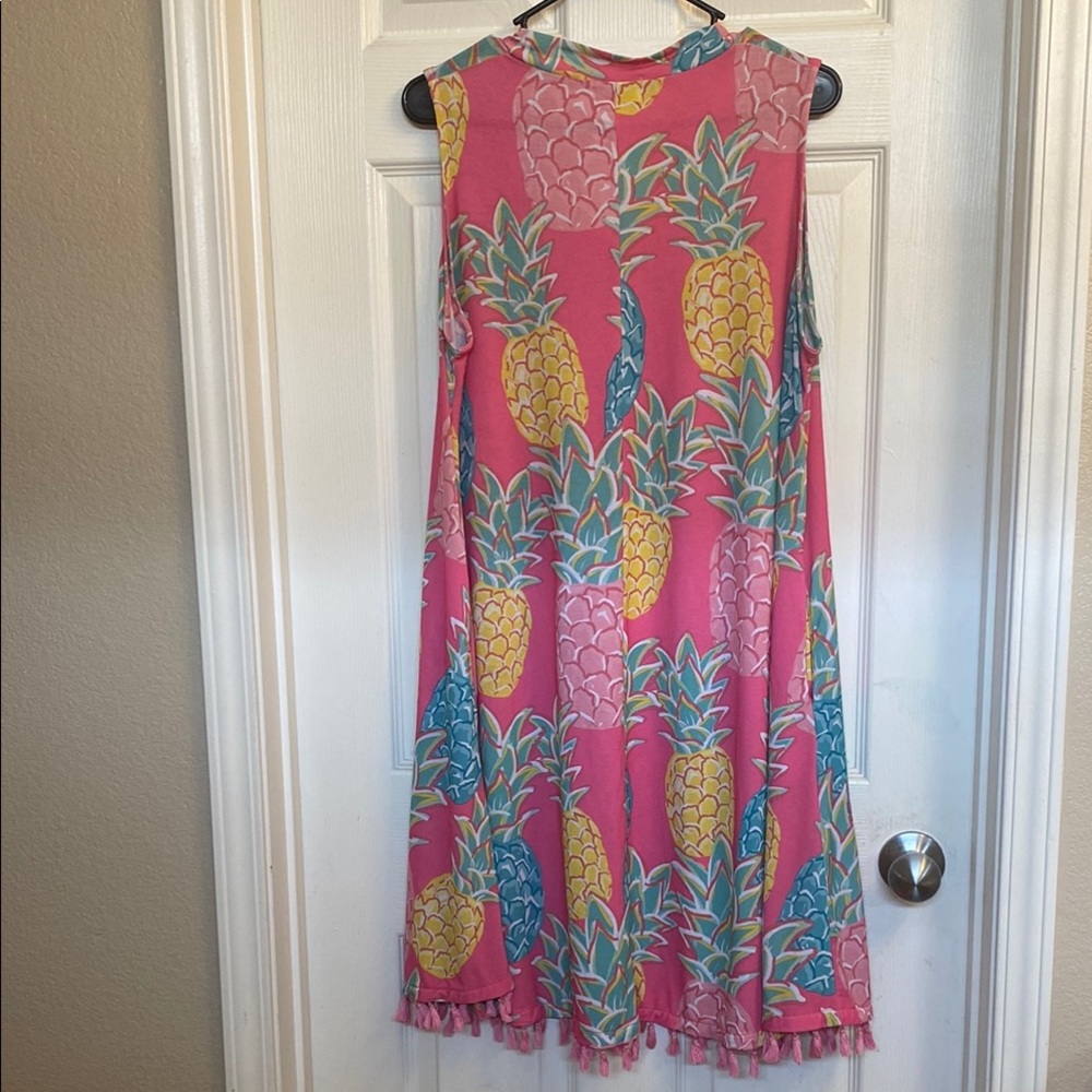 Simply Southern Pink and Blue Sleeveless Sundress - Picture 7 of 8